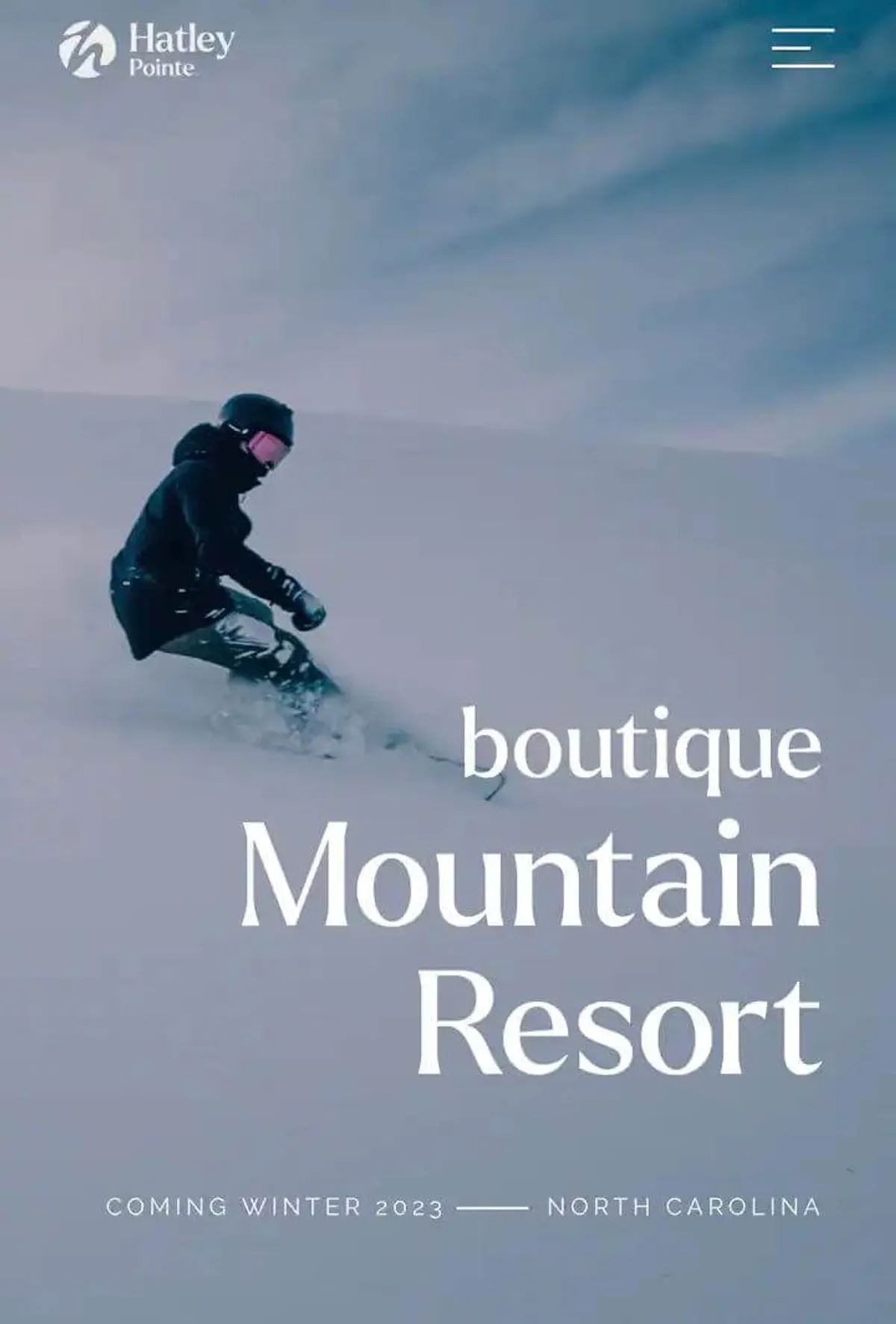 A skier is captured mid-action on a snow-covered slope, surrounded by sparkling snowflakes and a wintry landscape. The scene is energetic and full of movement, evoking the thrill of skiing and snowboarding nearby.